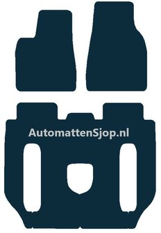 Naaldvilt zwart automatten Tesla Model X 6-personen achter met midden console | 2016-heden