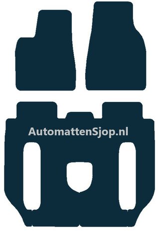 Luxe velours zwart automatten Tesla Model X 6-personen achter met middenconsole | 2016-heden